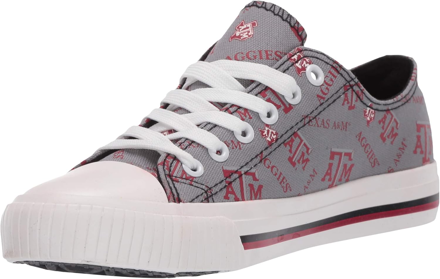 FOCO Women's NCAA College Team Logo Low Top Canvas Sneakers