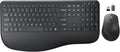 Carbon Black Wireless Keyboard and Mouse Combo - Full-Sized Ergonomic