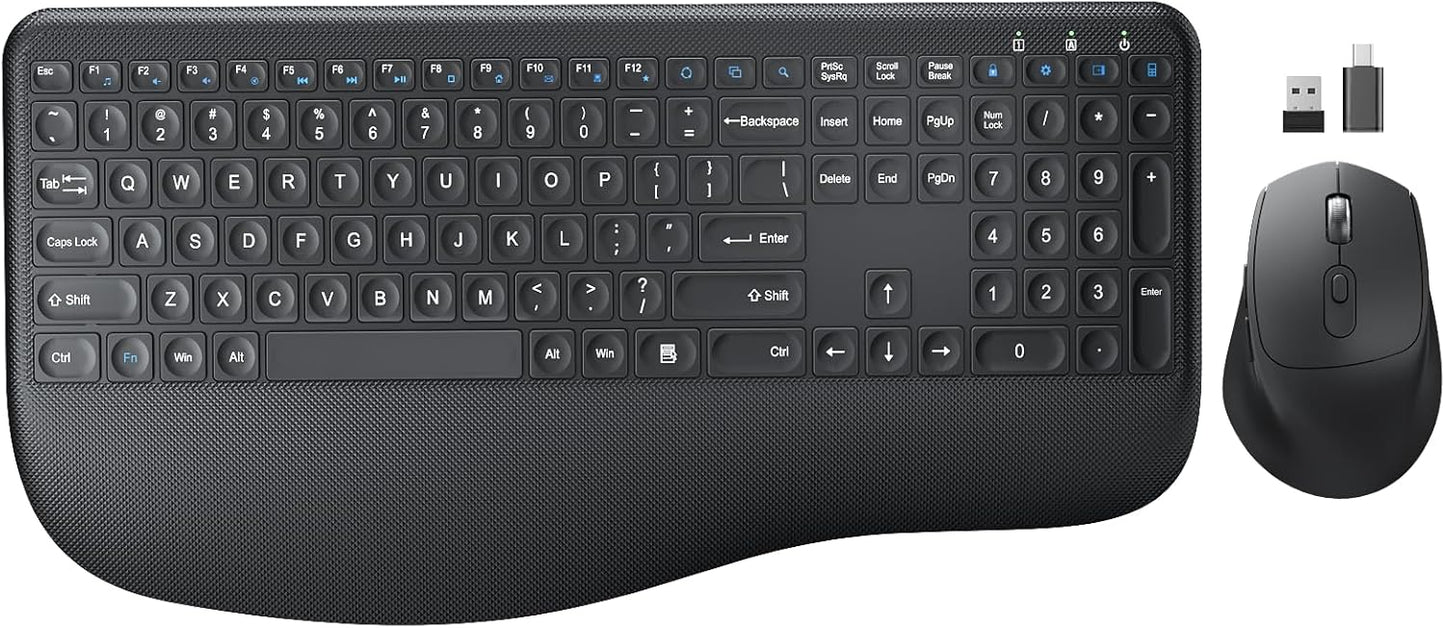 Wireless Keyboard and Mouse Combo for Ergonomic Comfort