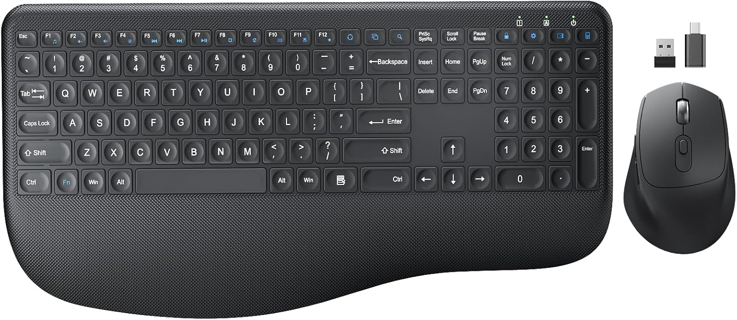 Wireless Keyboard and Mouse Combo for Ergonomic Comfort
