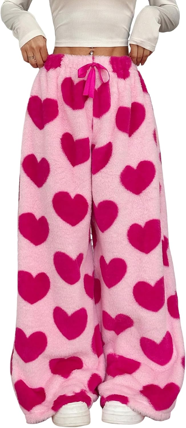 ZAFUL Women's Fuzzy Plush Pajama Pants for Cozy Comfort