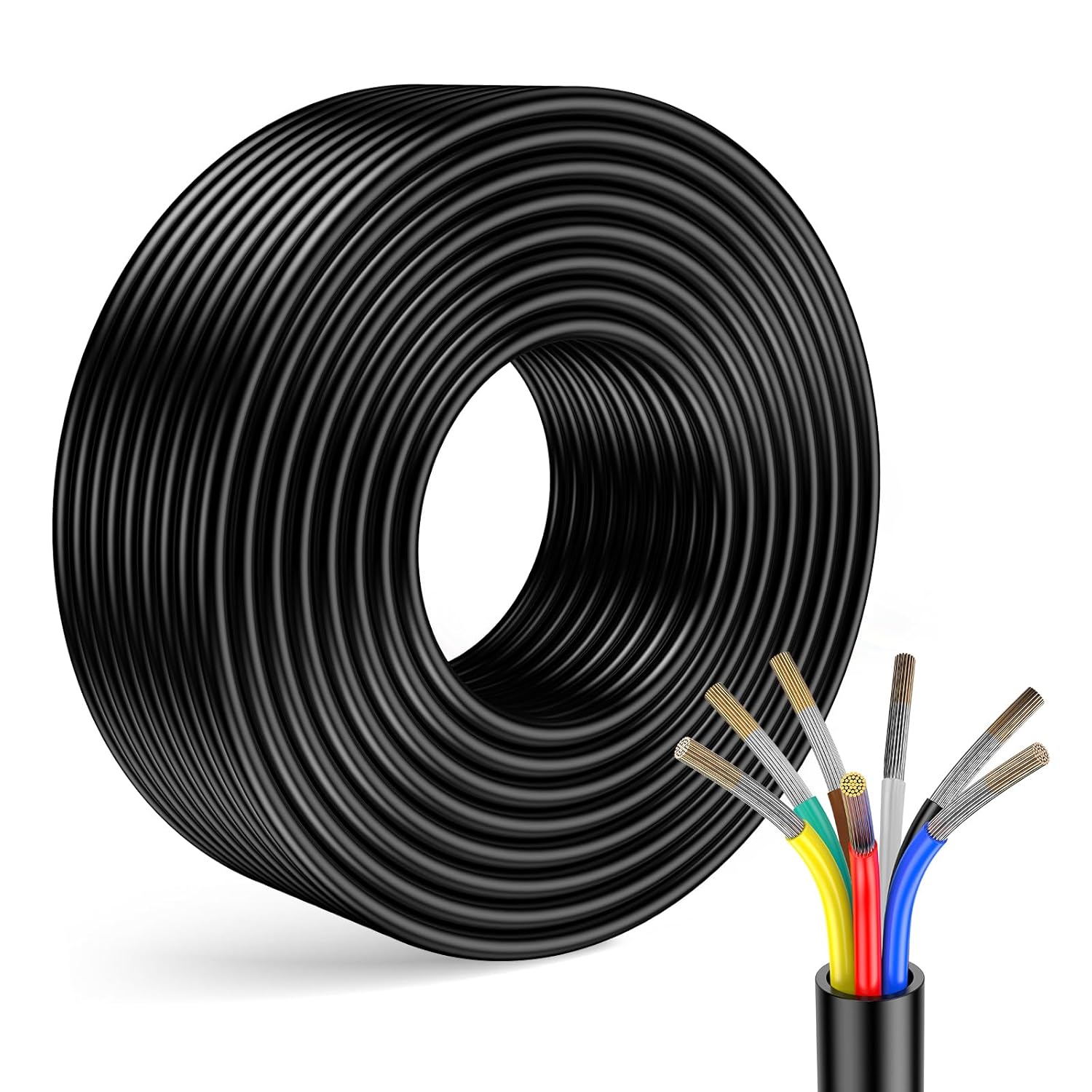 7 Way Trailer Wire 25FT Heavy Duty 14 Gauge Wiring Harness Kit