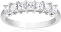 Platinum-Plated Sterling Silver Princess Cut CZ Ring - Elegant Sparkle
