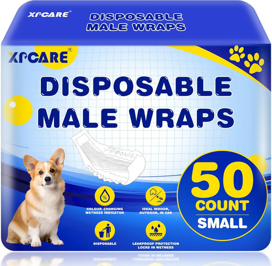 XPCARE Male Dog Wraps - Super Absorbent & Leak-Proof