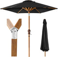 10ft Market Umbrella Outdoor Sun Shade - Woodgrain Finish