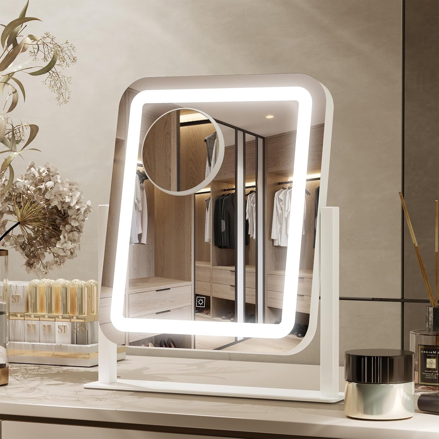 PRIMETEK Vanity Mirror with Lights for Perfect Makeup Application