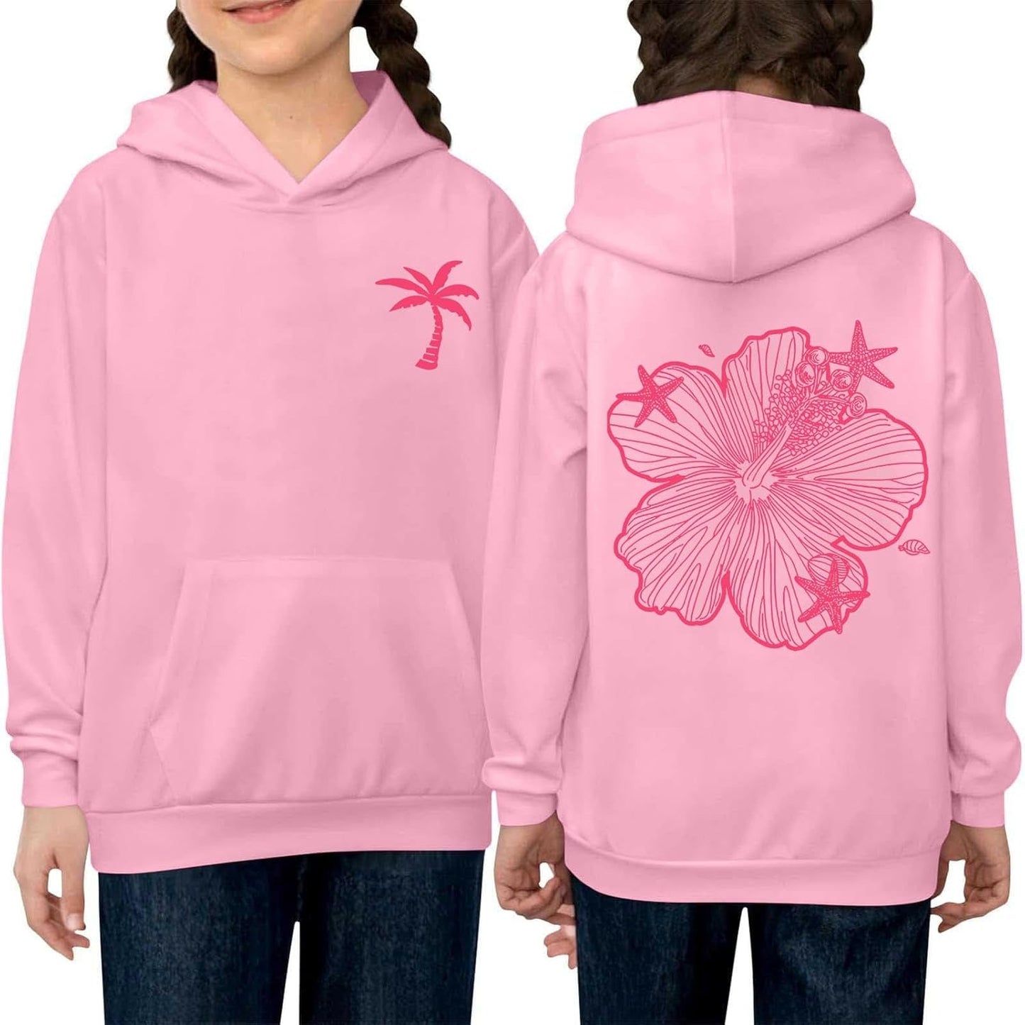 Pink Pom Pom Hoodie for Kids 7-8 Years