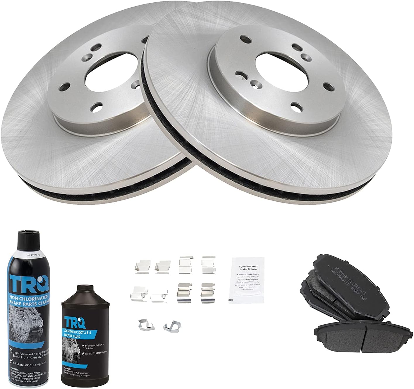 TRQ Front Brake Pad & Rotor Kit for Acura MDX and Honda Odyssey