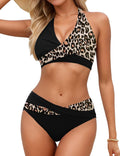 Sopliagon Women's Bikini Sets Twist Front Halter Bathing Suit