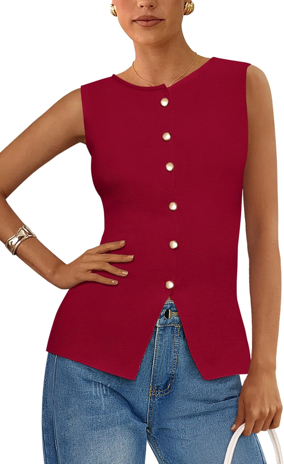 PRETTYGARDEN Women's Sweater Vest for Summer Business Casual Wear