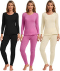 Patelai Women's Thermal Underwear with Fleece for Ultimate Comfort