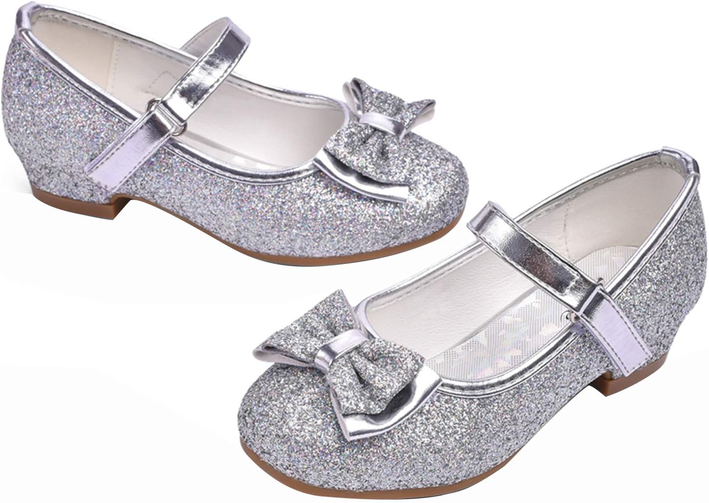 Stelle Girls Dress Shoes Glitter Princess Mary Jane Low Heels