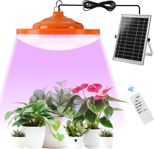 Solar Plant Grow Light with Timer and Remote Control for Indoor Use