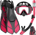 Snorkeling Gear for Adults 4-in-1 Snorkel Set - Panoramic Mask