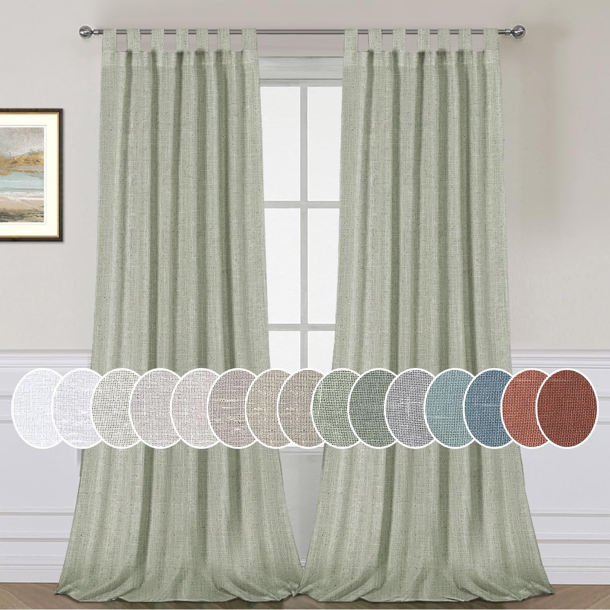 H.VERSAILTEX 2 Pack Ultra Luxurious Solid High Woven Linen Curtains