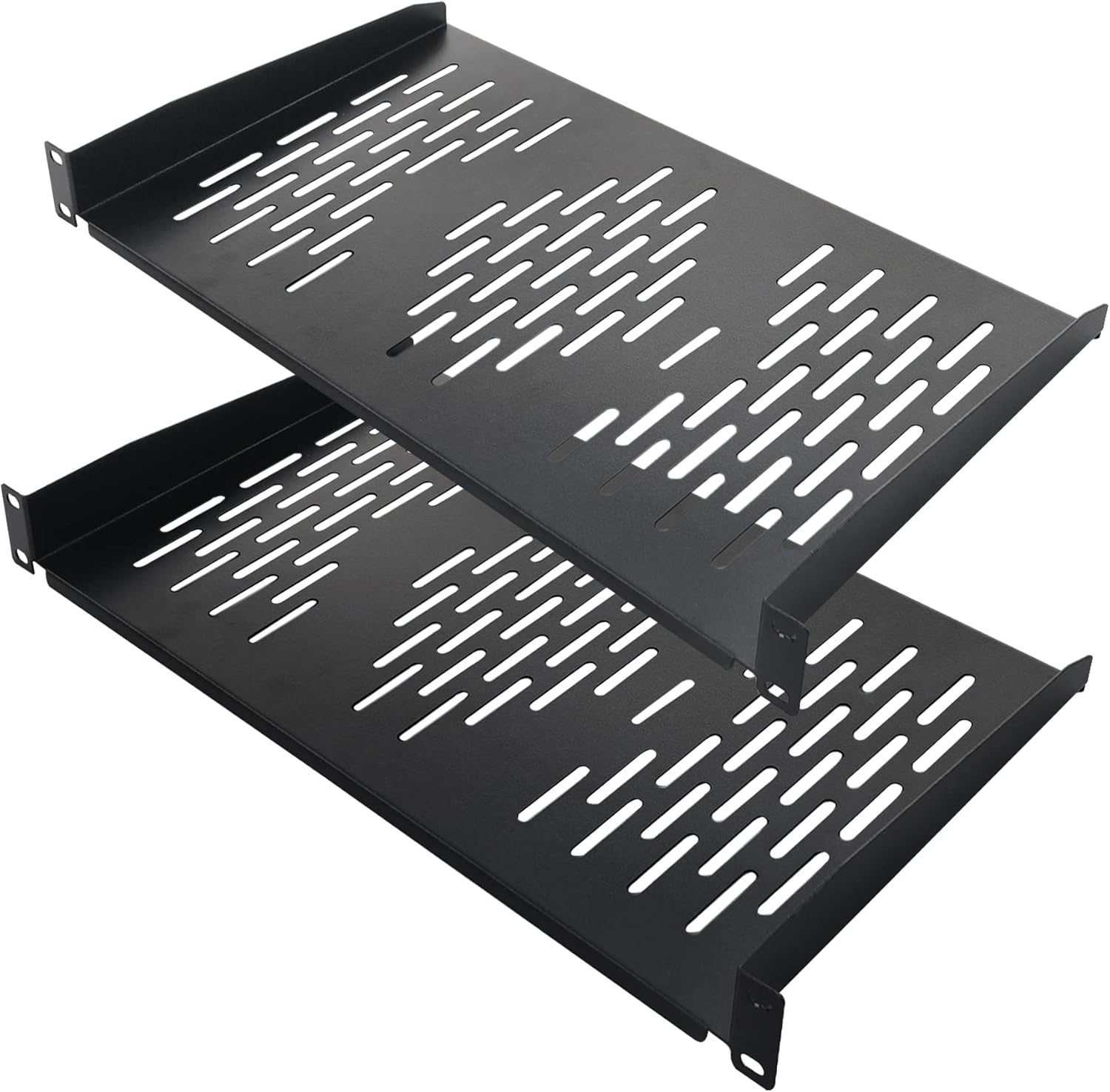 RIVECO 2PCS 1U Rack Shelves for 19 Cabinet Mounting Needs