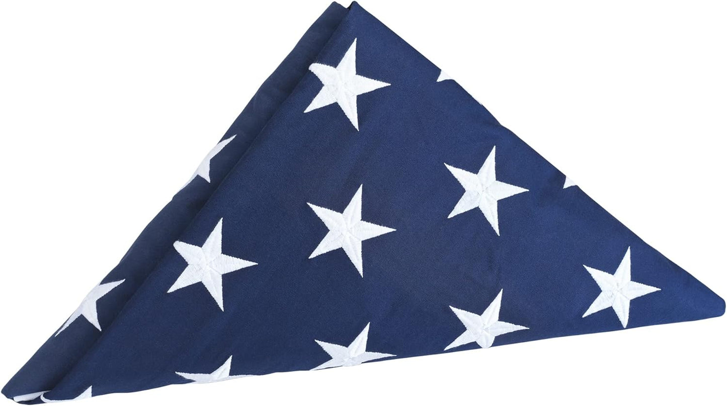 Memorial Flag 5x9.5 ft for Veterans - Durable Cotton Burial Flag