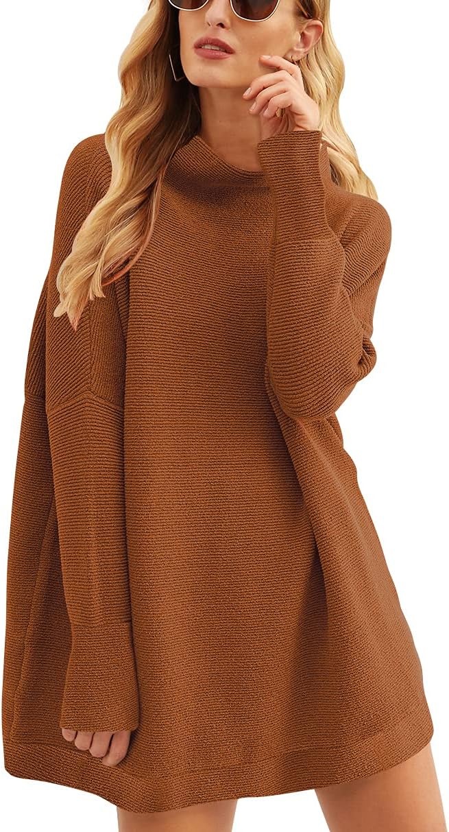 ANRABESS Women Oversized Turtleneck Sweater for Fall
