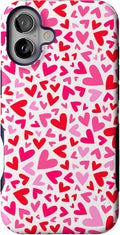 Casely iPhone 16 Plus Case XOXO Pink Candy Hearts - Bold Protection