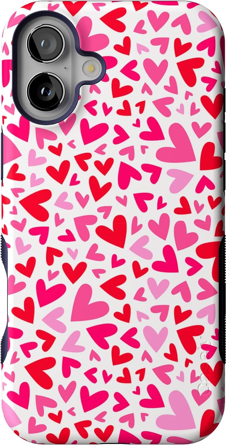 Casely iPhone 16 Plus Case with Pink Candy Hearts Design
