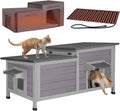 Heated Cat House with Insulated Liner - Weatherproof Winter Shelter