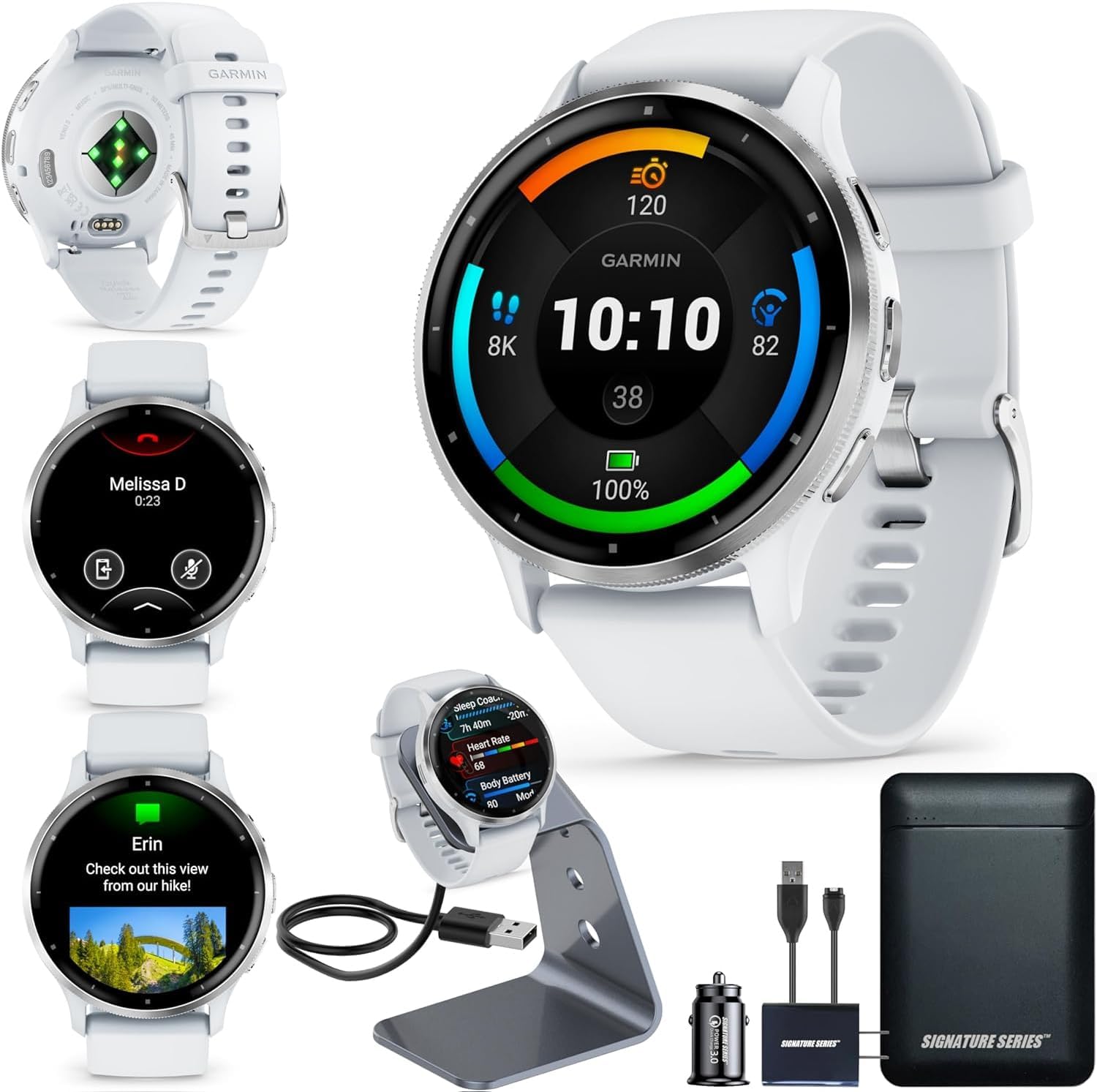 Garmin Venu 3 GPS Smartwatch with AMOLED Display & Power Bundle