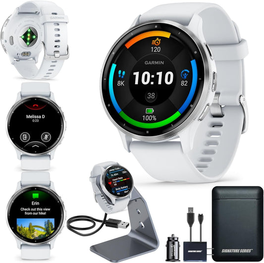 Garmin Venu 3 GPS Smartwatch with AMOLED Display & Power Bundle
