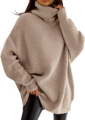 Imesrun Womens Turtleneck Oversized Sweater - Chunky Batwing Knit