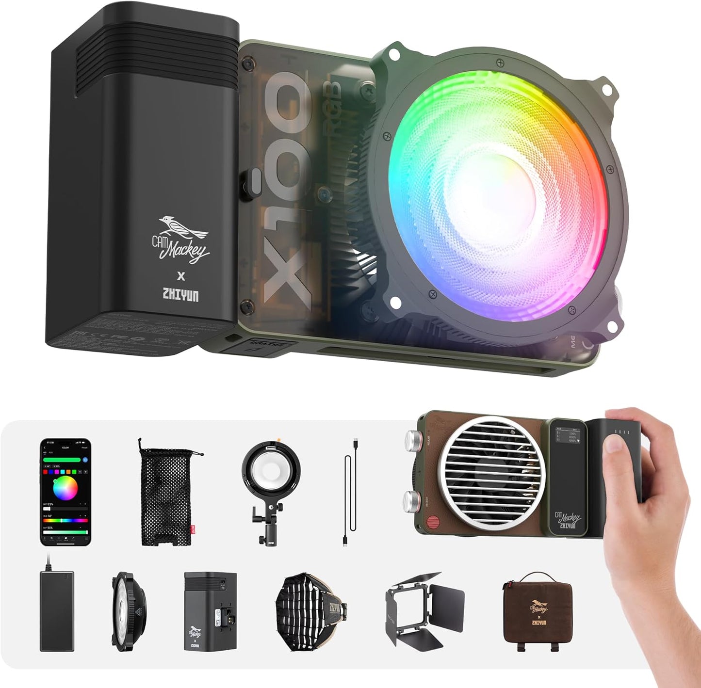 ZHIYUN MOLUS X100 RGB PRO 100W Video Light for Creators