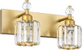 Modern Crystal Gold 2 Light Bathroom Vanity Light - Sleek Over-Mirror