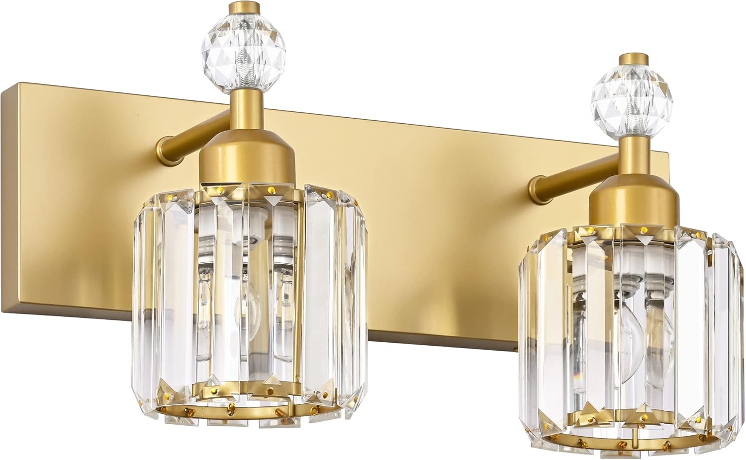 Modern Crystal Gold 2 Light Bathroom Vanity Light for Stylish Decor