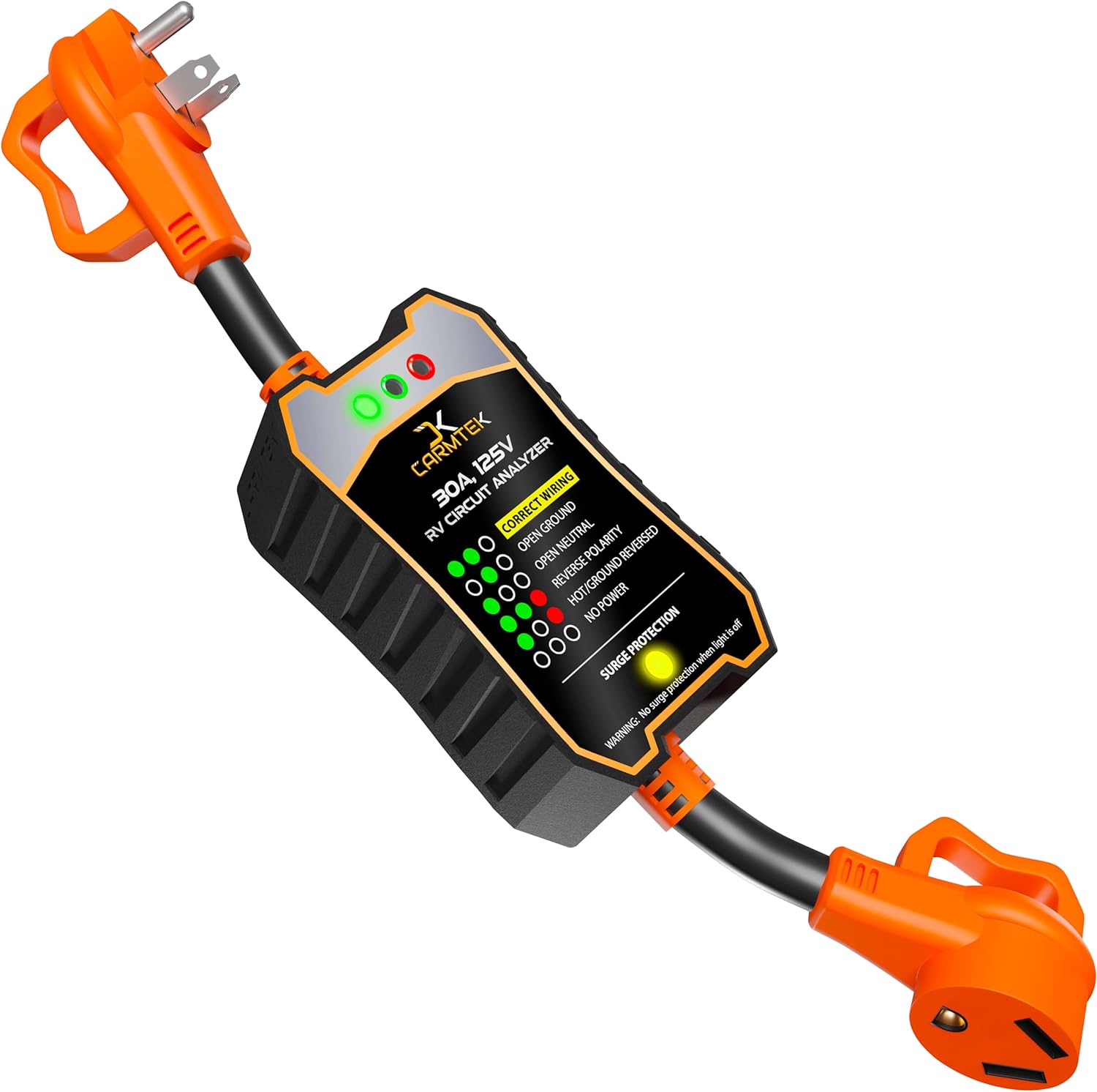 CARMTEK RV Surge Protector 30 Amp with Smart Voltage Protection