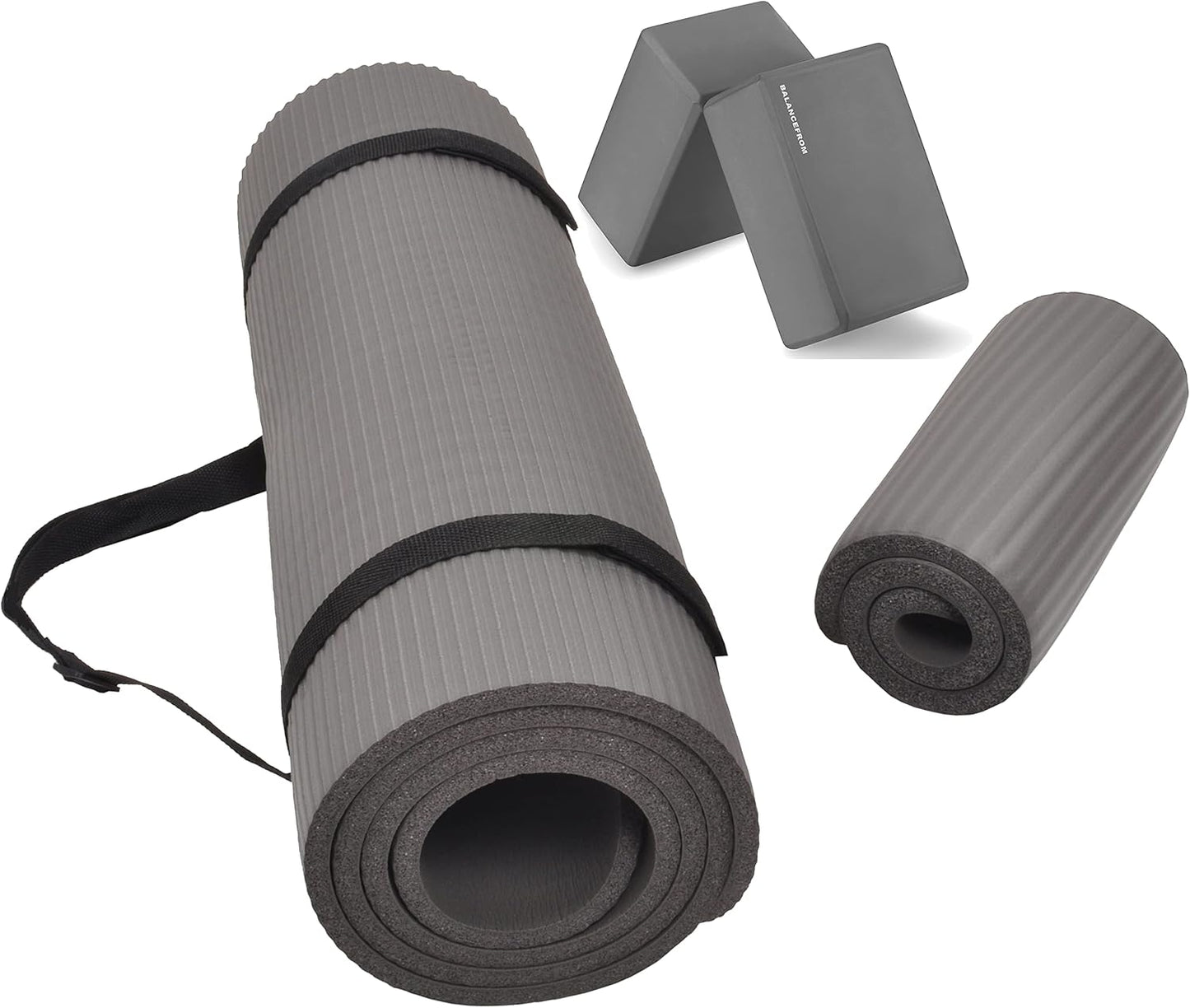 Extra Thick Anti-Tear Yoga Mat - Knee Pad + Blocks Available