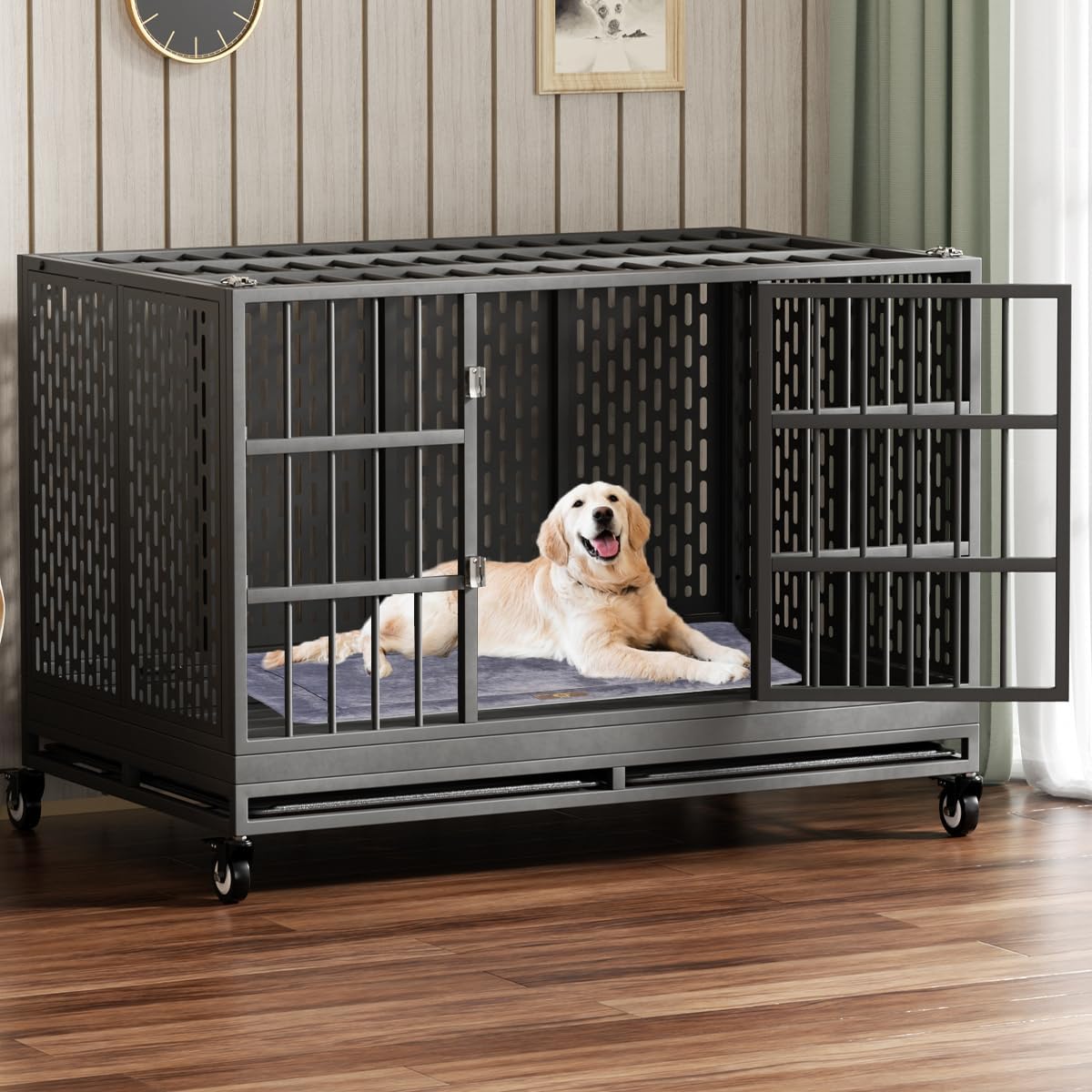Snuowu 48 Inch Heavy Duty Dog Crate with Wheels Review
