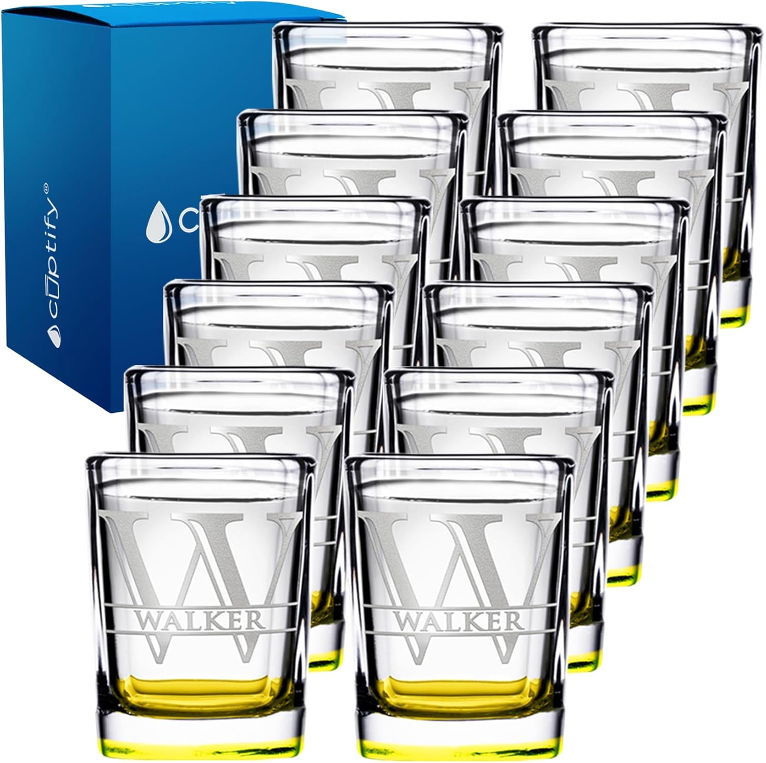 Personalized Square Shot Glasses Set of 12 for Unique Gifts