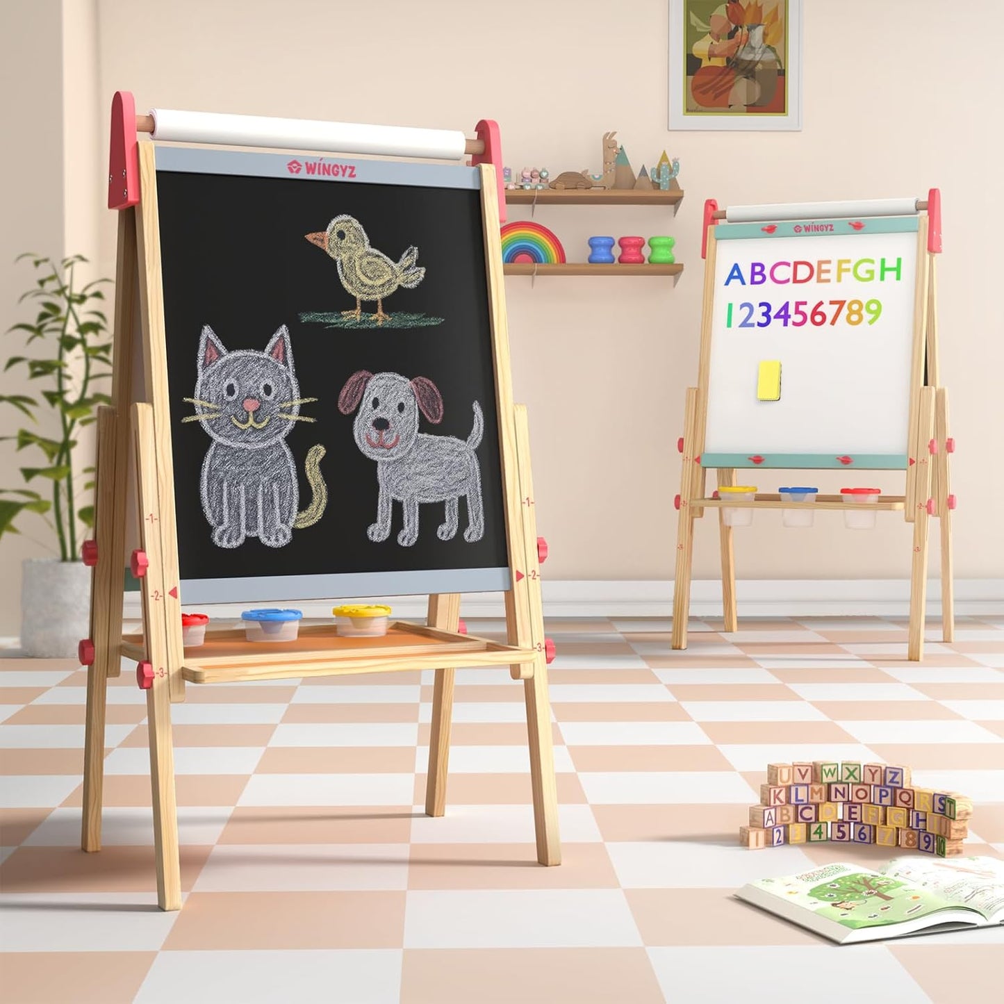 WINGYZ 3-in-1 Art Easel for Kids - Creative Drawing Fun