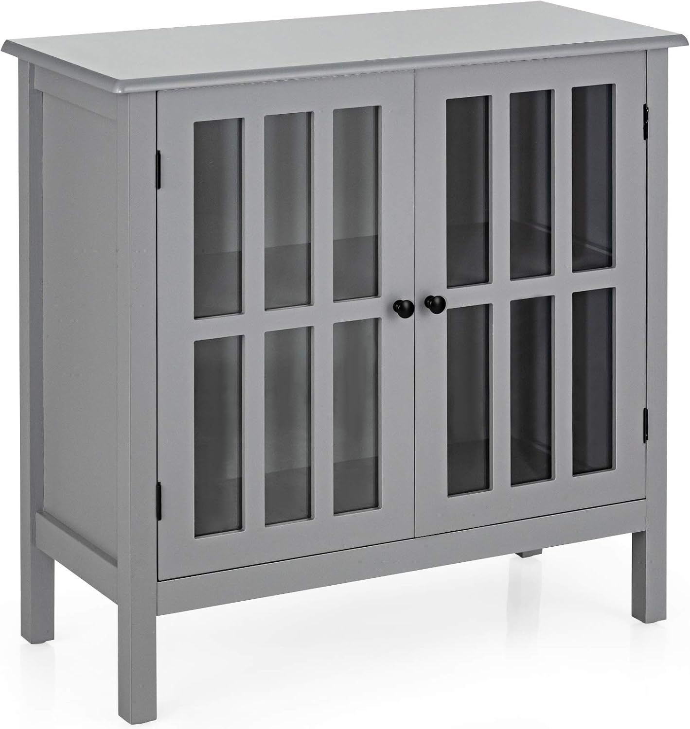 Tangkula Grey Sideboard - Stylish Liquor Cabinet