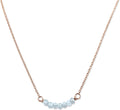 Birthstone Bar Necklace for Women - Aquamarine 18in Layering