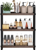 Bathroom Counter Organizer Brown 3 Tier Shelf - Compact Wood Metal