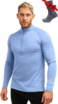 Merino Wool Base Layer Mens Quarter Zip Sweater - Soft, Warm Fit