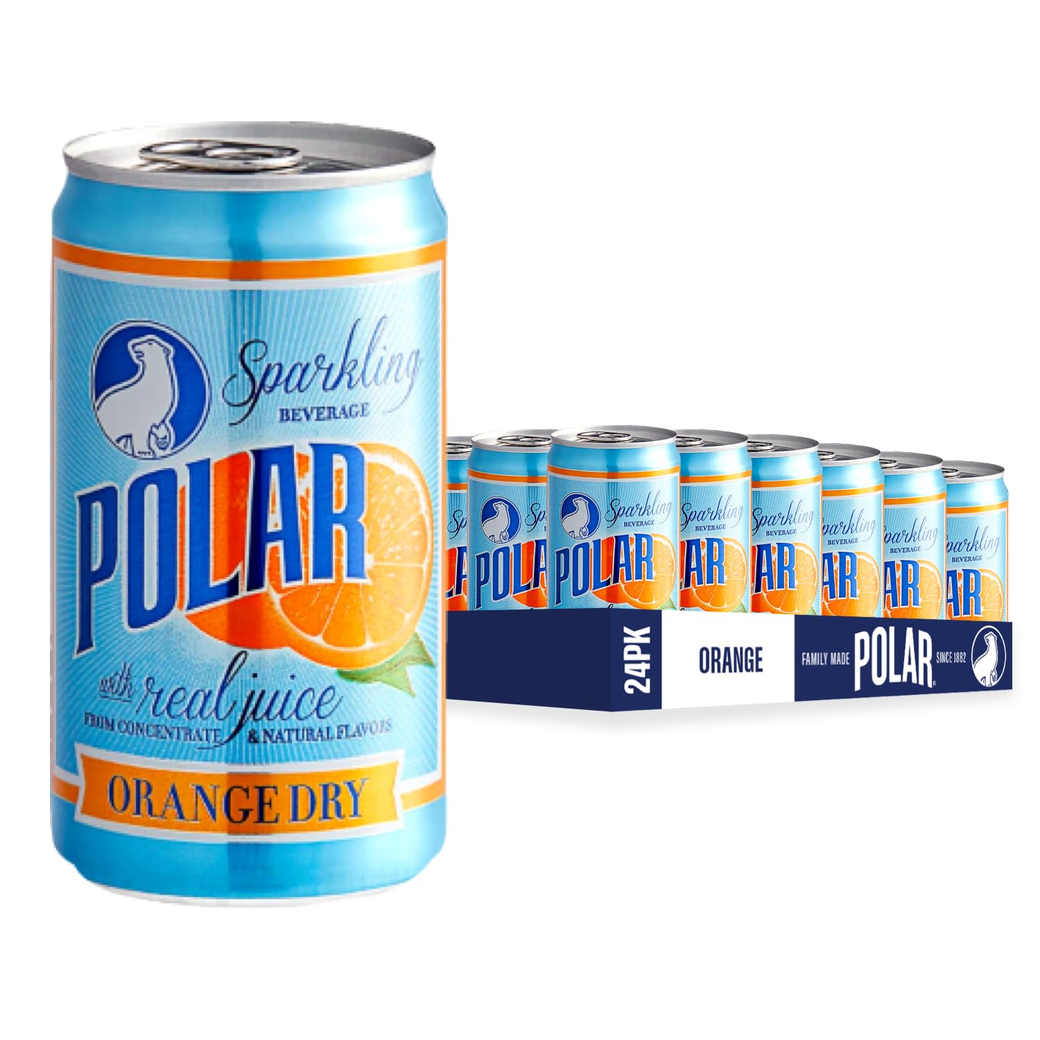 POLAR Dry Sparkling Soda Orange Flavor - Premium Mixer Pack