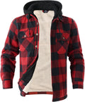 Facitisu Sherpa Lined Heavyweight Flannel Hoodie - Winter Warm Coat