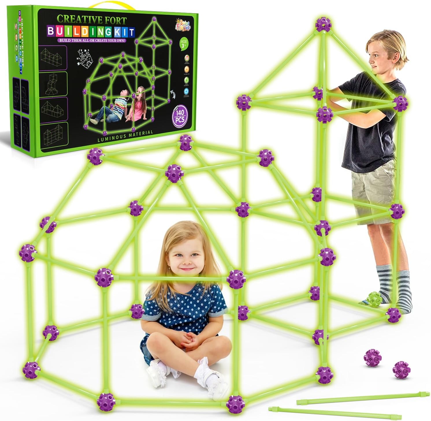 Glow In The Dark Fort Building Kit - Ultimate Creativity Boost!