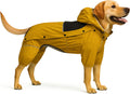 Fleece-Lined Dog Raincoat with Removable Hood - Full-Body Winter