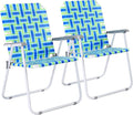 VINGLI Oversize Patio Lawn Webbed Folding Chairs Set of 2