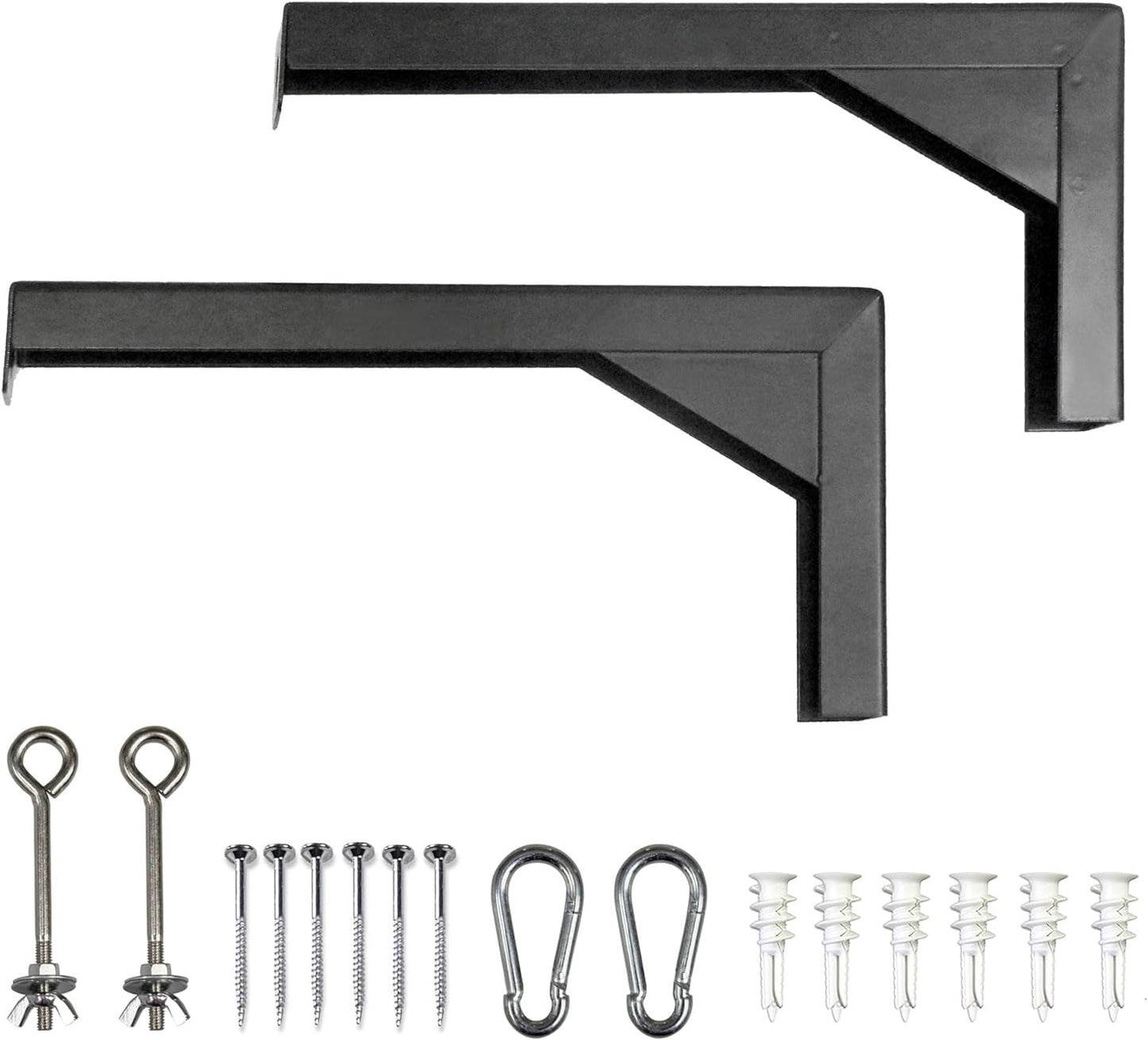 Elite Screens 12 Projector Screen L-Brackets - Strong Metal Mount, Hooks Included