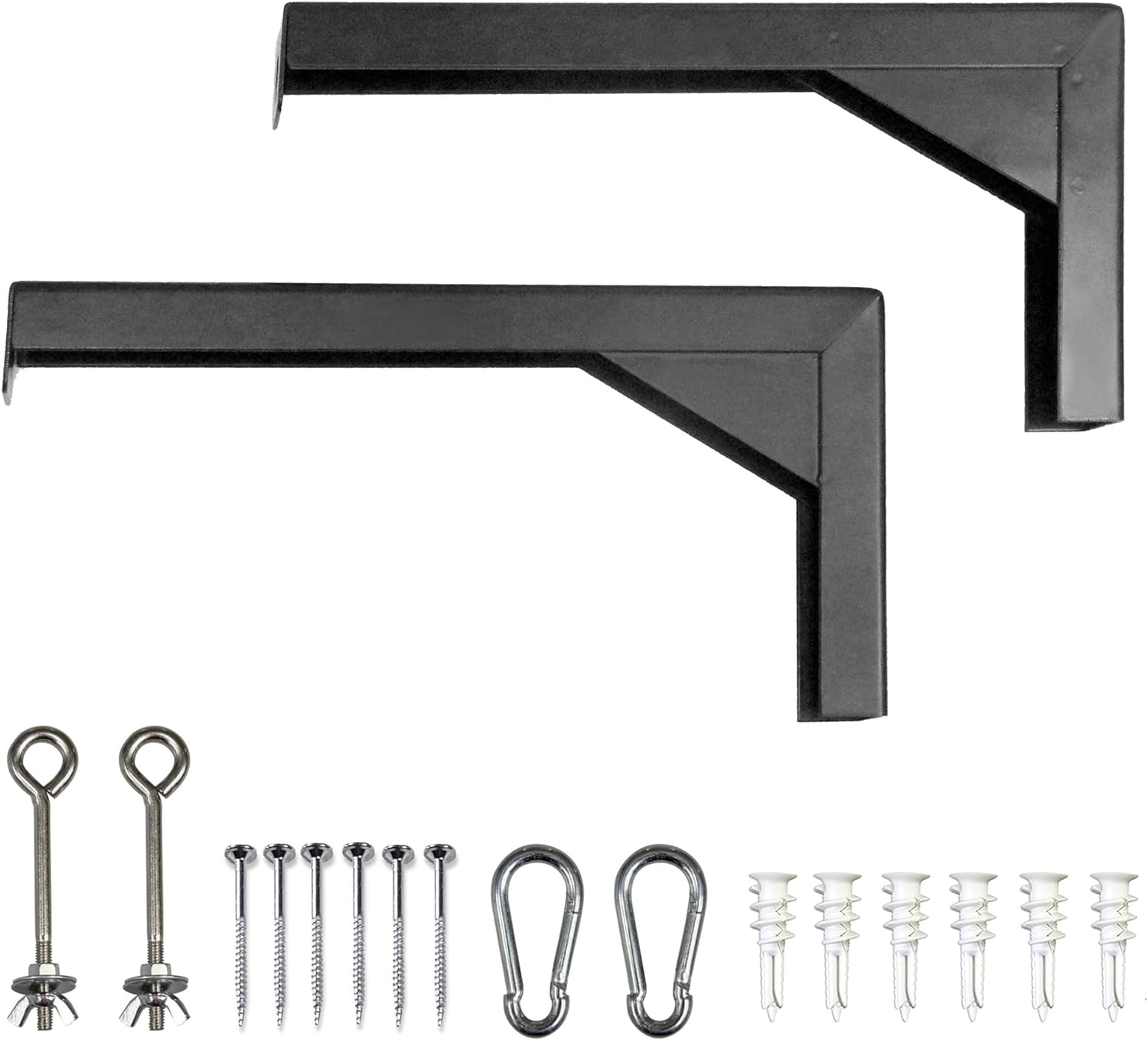 Elite Screens 12 Projector Screen L-Brackets - Strong Metal Mount, Hooks Included