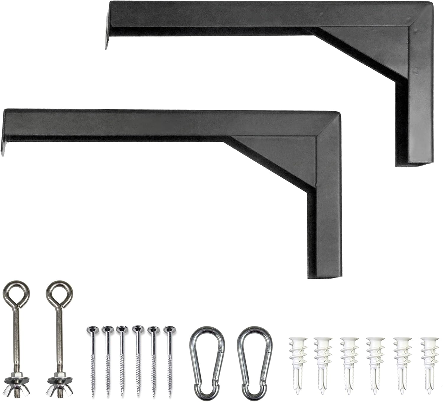 Elite Screens 12in Black Projector Screen L-Brackets for Setup