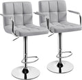 Yaheetech PU Leather Adjustable Swivel Bar Stools Set of 2