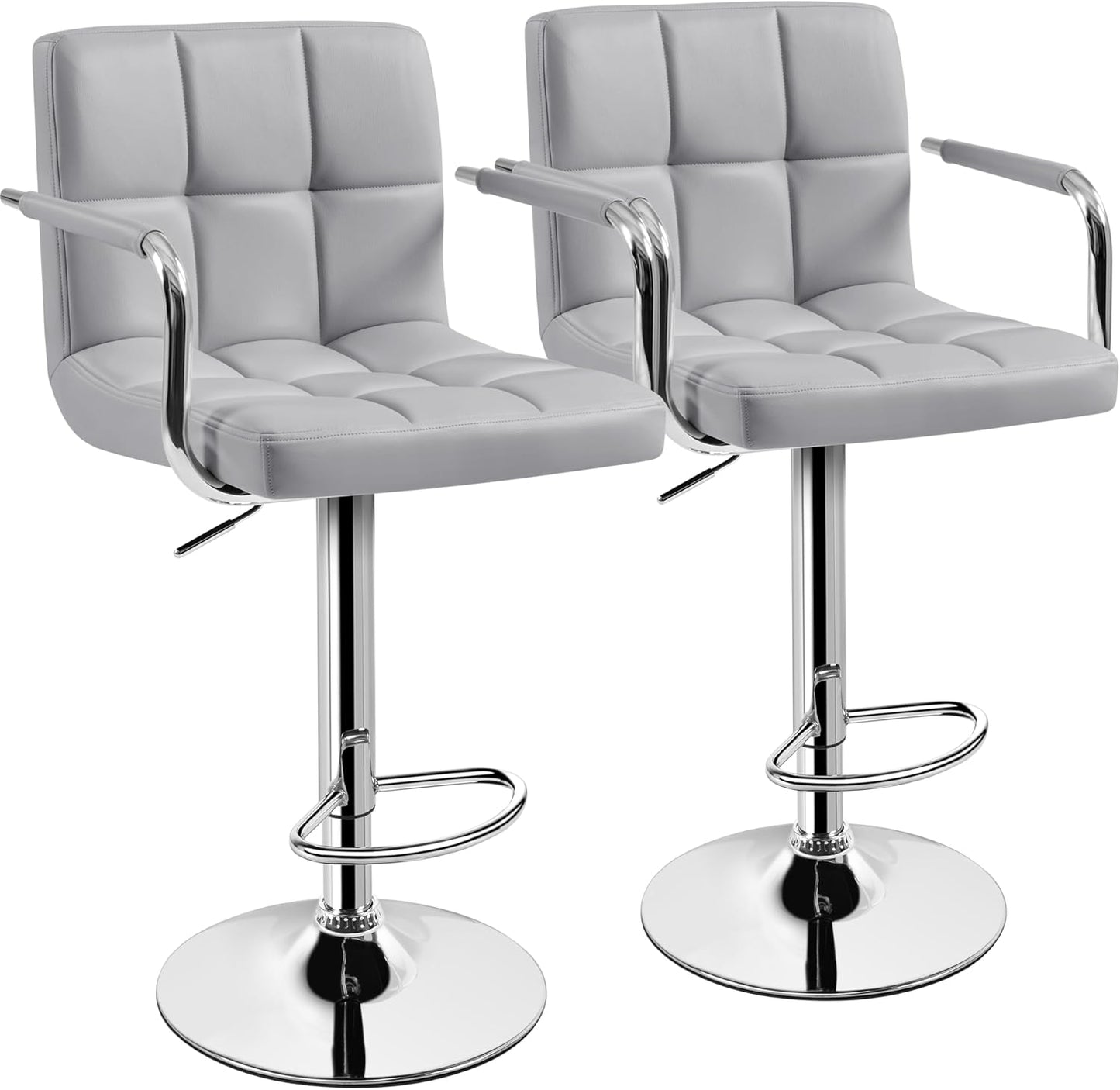 Yaheetech Bar Stools Set of 2 with Adjustable Swivel Design